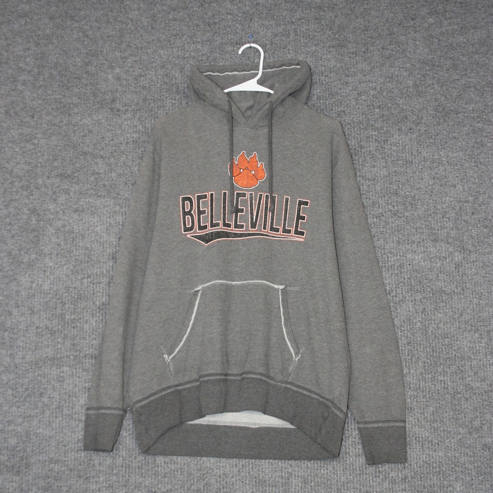 Mens Belleville Mens Size XL Hoodie Gray Paw Print Pullover Casual Sweatshirt